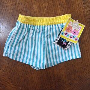 Striped Teal and Yellow Shorts